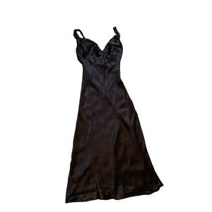L'Academie Tamsy Midi Satin Dress in Black Medium New Nwt Women's Cocktail